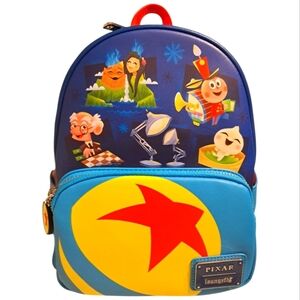 New With Tags Loungefly Modern Pinup Exclusive Pixar Shorts AOP Mini Backpack